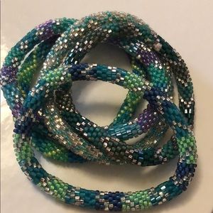 Beaded, stackable bracelets